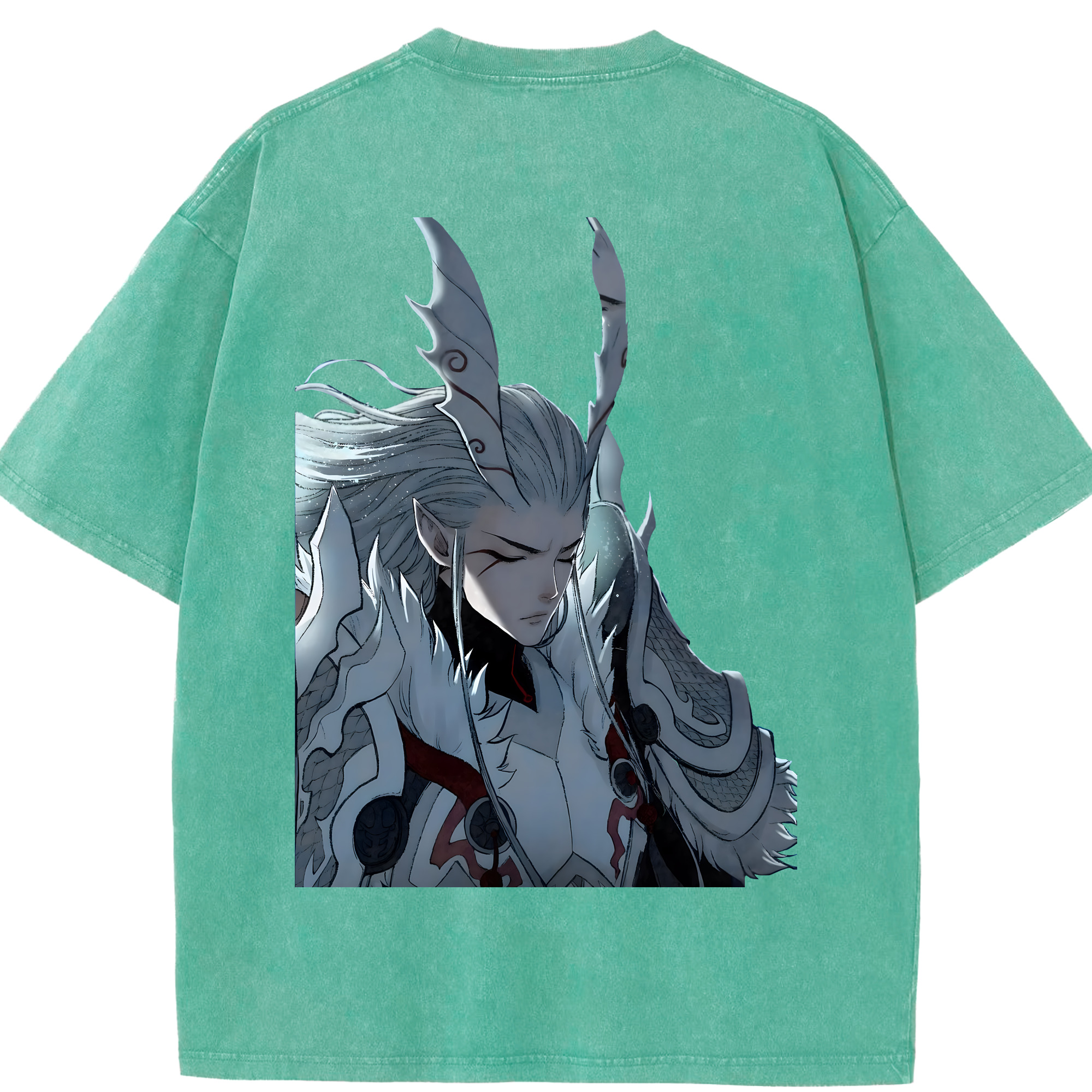 （画像用） Ne Zha 2 ナタ 魔童の大暴れ 綿100% ヴィンテージ風 半袖Tシャツ（背面プリント）